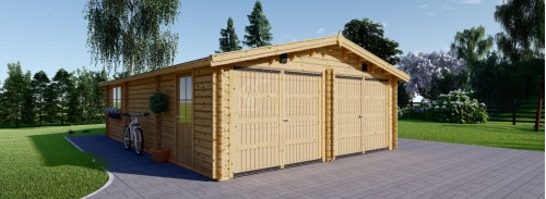 Двойной деревянный гараж CLASSIC DUO (44 мм), 6х8 м (20х26 футов), 48 м²