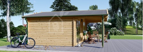 Бревенчатый домик CAMILA (80 мм), 6x6 м (20#039;x20#039;), 36 м²