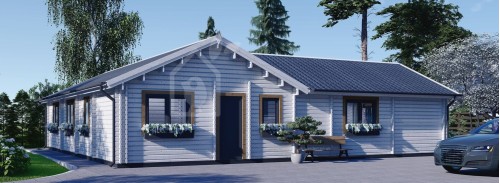 Log Cabin House PAULA (Insulated PLUS, 44 + 44 mm), 129 m²