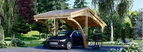 Одинарный деревянный навес для машины CORA 3x5,9 м (10#039;x19#039;), 18 м²