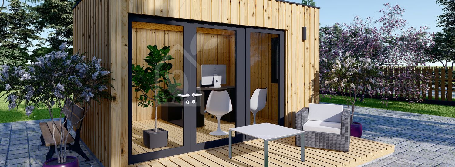 Garden Office PREMIUM (SIP Paneller), 4.1x2.4 m (14'x8'), 10 m²