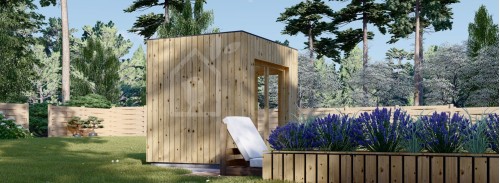 Outdoor Sauna DELLA (34 mm + Cladding), 2,6 x 2,1 m, 3,8 m²