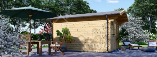 Garden Log Cabin PETER (34 mm), 3x3 m (10'x10'), 9 m²