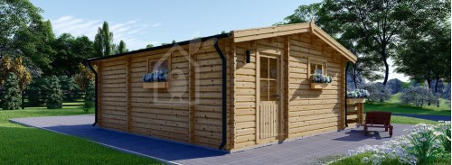 Log Cabin ALTURA (44 mm), 31 m² With 8 m² Terrace