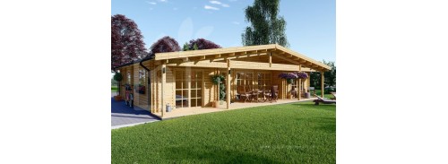 Бревенчатый Дом РИВЬЕРА (80 мм), 100 м² + терраса 20 м²