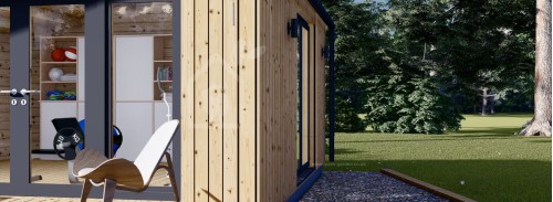 Garden Log Cabin PIA (34 mm + Cladding), 5x4 m (16'x13'), 20 m²
