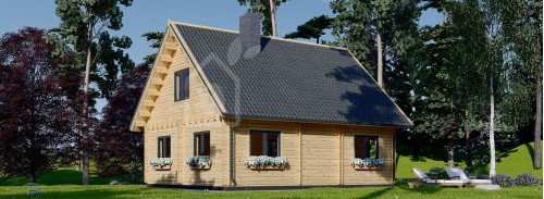 Бревенчатый Дом ДОРИС (44+44 мм), 80 м²