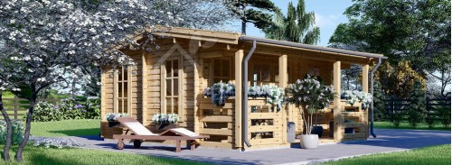 Log Cabin ROYAL (44+44 mm + Insulation), 5x5 m (16'x17'), 25 m²