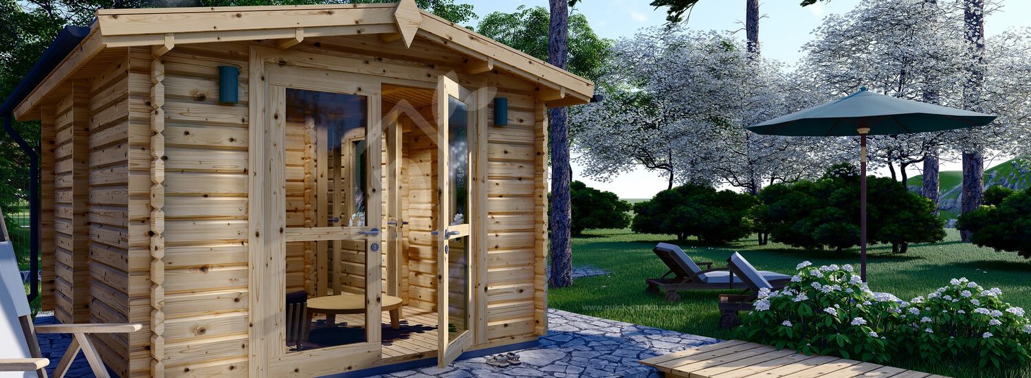Уличная сауна ELDA (44 мм), 3х4 м, 12 м²