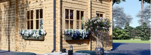Бревенчатый домик с чердаком АВИНЬОН (34+34 мм + утеплитель), 20 м² + 16 м²