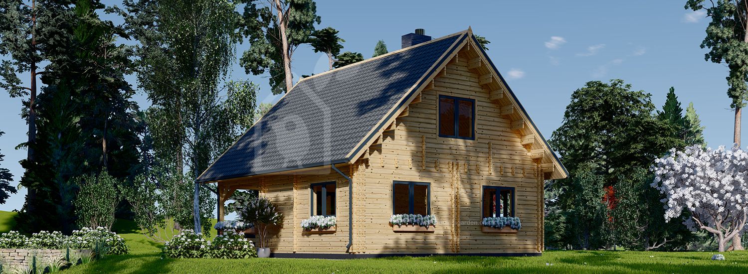 Бревенчатый Дом ДОРИС (44+44 мм), 80 м²