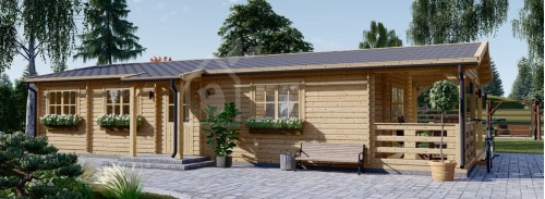 Жилой сруб TOSCANA (44+44 мм + утеплитель), 53 м² с террасой 29 м²
