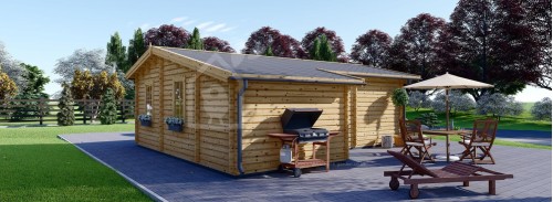 Log Cabin DIJON (34+34 mm), 44 m²
