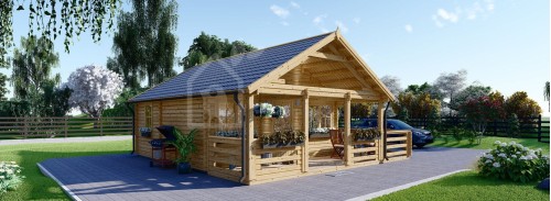 Жилой сруб АНГЕРС (44+44 мм + утеплитель), 36 м² + терраса 19 м²