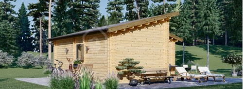 Log cabin HANNA 2 (44+44 mm), 7x8 m (24'x25'), 37 m²