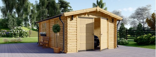 Одинарный деревянный гараж CLASSIC (44 мм), 3,2x5,2 м (11#039;x17#039;), 16 м²