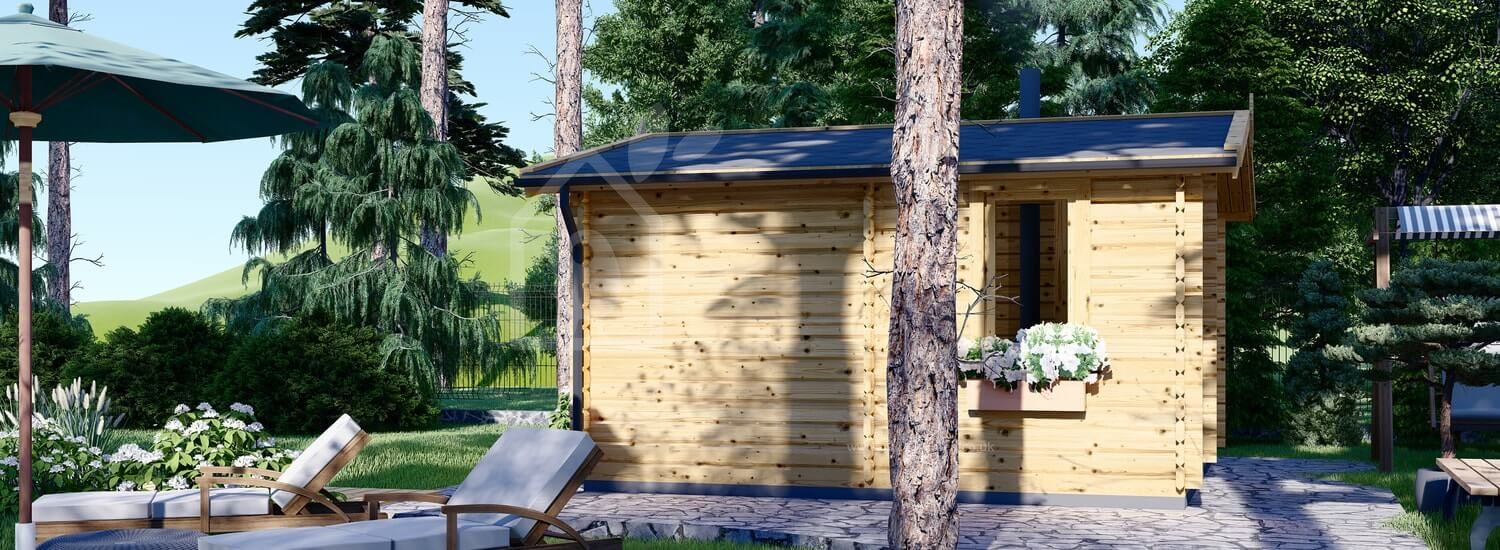 Открытая сауна ELDA (44 мм), 4х4 м, 16 м² (3 комнаты)