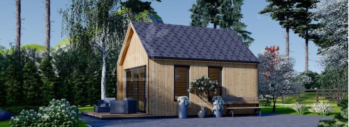 Бревенчатый домик САЛЛИ (34 мм + обшивка + утеплитель), 20 м²