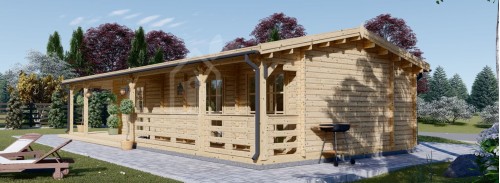 Бревенчатый домик TOSCANA (44 мм), 53 м² с террасой 29 м²