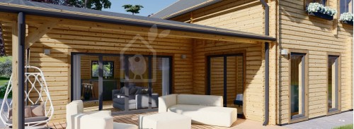 Log Cabin House DARLA (44+44 mm), 180 m²