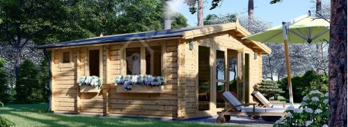 Открытая сауна ELDA (44 мм), 5x5 м, 25 м² (4 комнаты)