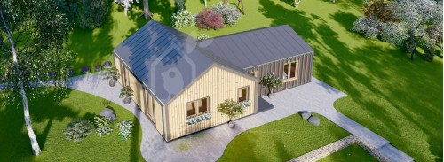Бревенчатый Дом VALERI (44 мм + обшивка), 80 м²
