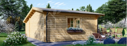 Bahçe Kütük Kabin CLARA Barakalı (80 mm), 7x4 m (23'x13'), 28 m²