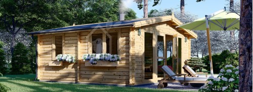 Открытая сауна ELDA (44 мм), 5x5 м, 25 м² (3 комнаты)