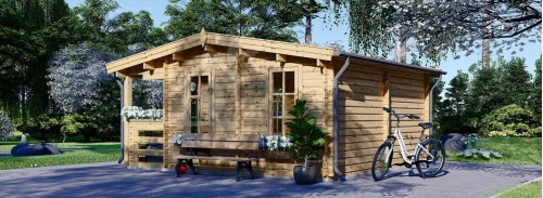Log Cabin ROYAL (Insulated PLUS, 44 + 44 mm), 5x5 m (16'x17'), 25 m²