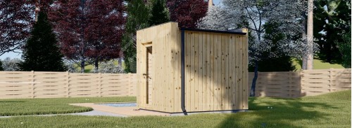 Outdoor Sauna DELLA (34 mm + Cladding), 2,6 x 2,1 m, 3,8 m²