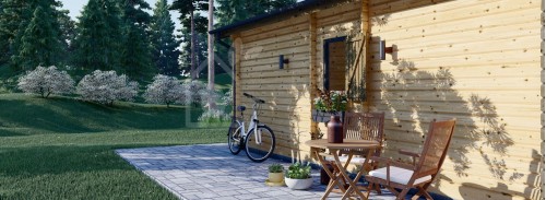 Log cabin HANNA 2 (44+44 mm), 7x8 m (24'x25'), 37 m²
