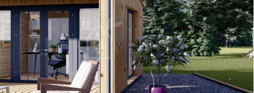 Bahçe Ofis Odası TINA (Yalıtımlı, 34 + Kaplama), 4x4 m (13'x13'), 12 m²