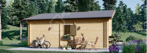 Log cabin HANNA 2 (44+44 mm), 7x8 m (24'x25'), 37 m²