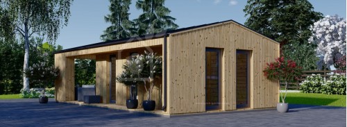 Садовая студия АННА Модерн (34 мм + облицовка) 20 м² С террасой 16 м²