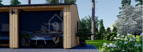 Двойной деревянный гараж SILVIA DUO ALT (34 мм + обшивка), 6x6 м (20#039;x20#039;), 36 м²
