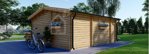 Log Cabin ALTURA (44 mm), 31 m² With 8 m² Terrace