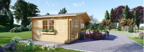 Log Cabin WISSOUS (34 mm), 5x5 m (16'x16'), 25 m²
