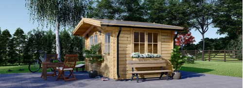Садовый бревенчатый домик DREUX (44 мм), 4м x 3м (13#039;x10#039;), 12 м²