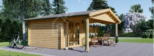 Бревенчатый домик CAMILA (80 мм), 6x6 м (20#039;x20#039;), 36 м²