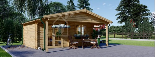Бревенчатый сруб CAMILA (34+34 мм + утеплитель), 6x6 м (20#039;x20#039;), 36 м²