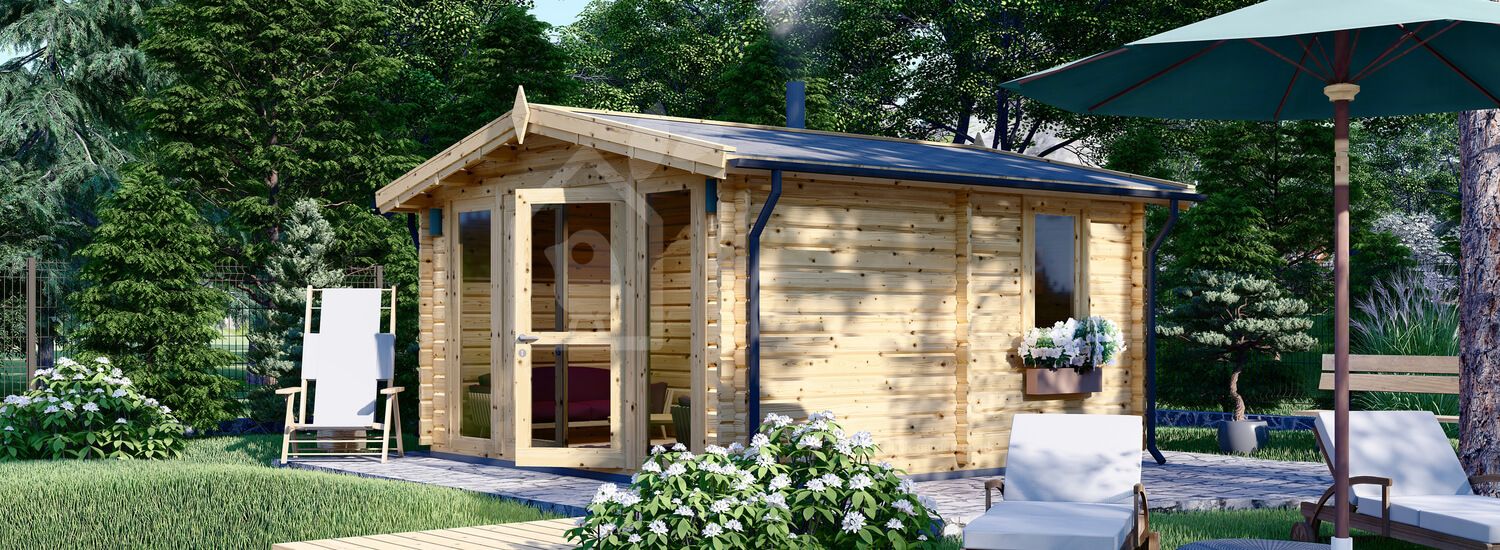 Открытая сауна ELDA (44 мм), 4х4 м, 16 м² (4 комнаты)