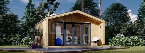Garden Log Cabin PIA (34 mm + Cladding), 5x4 m (16'x13'), 20 m²