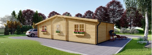 Log Cabin House FILL (44 mm), 60 m²