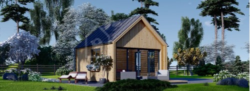 Бревенчатый домик САЛЛИ (34 мм + обшивка + утеплитель), 20 м²