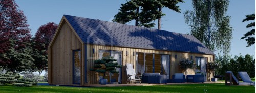 Бревенчатый домик ADALINE (34 мм + обшивка), 50 м²