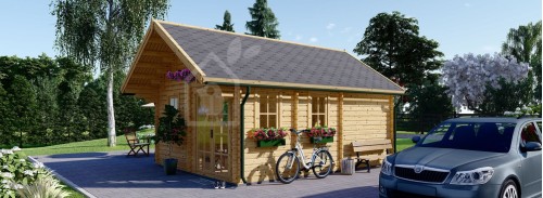 Сруб с чердаком SCOOT (34+34 мм + утеплитель), 4,5х6 м (15#039;x20#039;), 27 м² + 9 м²