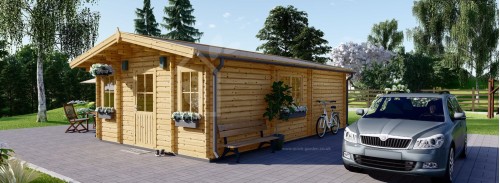 Log Cabin DIJON (34+34 mm), 44 m²