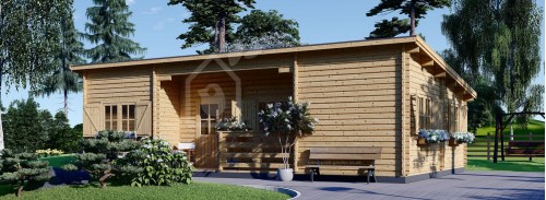 Бревенчатый Дом с Плоской Крышей УЗЭС Ф (44 мм), 70 м²