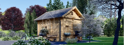 Log Cabin With Loft AVIGNON (44 mm), 20 m² + 15 m² ( 35m2)