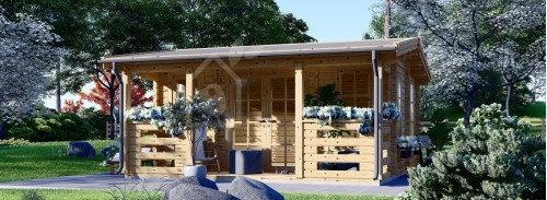 Log Cabin ROYAL (44+44 mm + Insulation), 5x5 m (16'x17'), 25 m²
